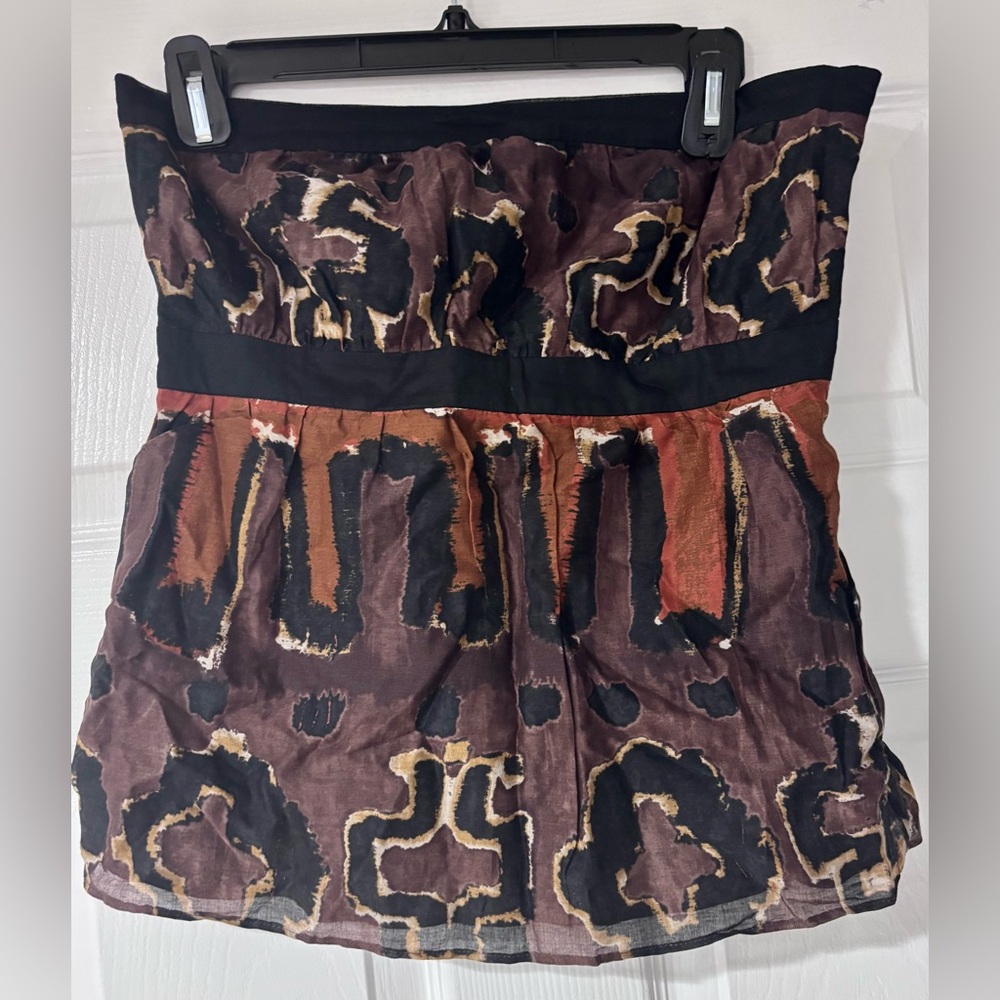 Banana Republic Black and Brown Strapless Top